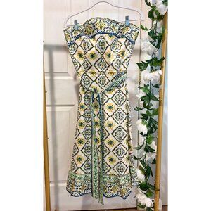 Antonio Melani “Valerie” Blue & Yellow Mosaic Midi Dress